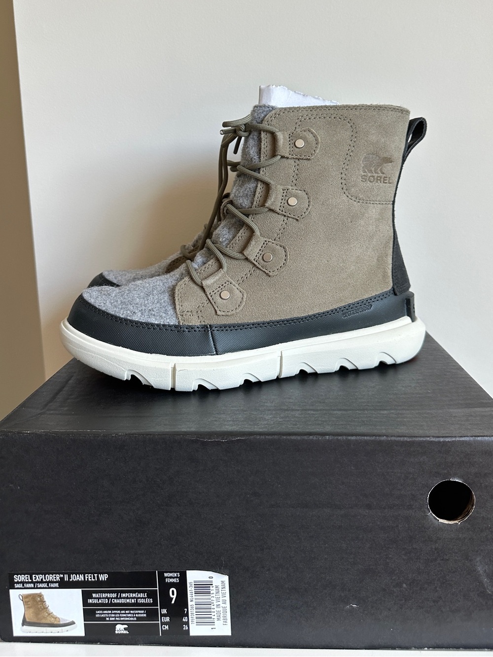 Sorel Explorer II Joan Winter Boots Felt Waterproof Insulated Size 9 New in Box